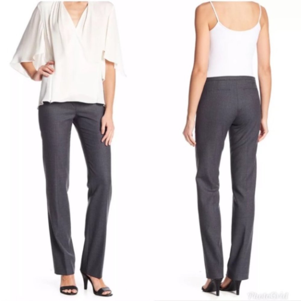 New with Tags Elie Tahari Theora Straight Trousers 2 Brown Wool Pants